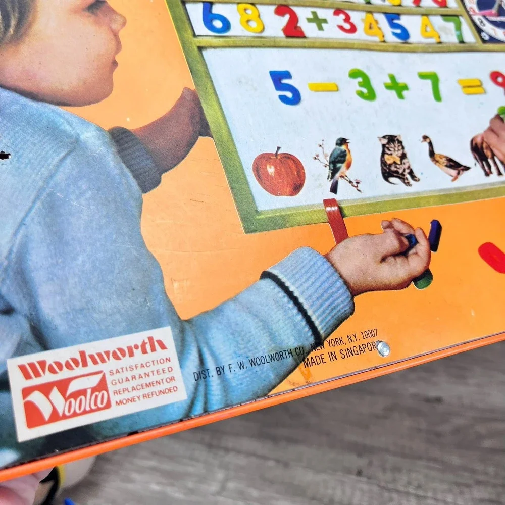 Vintage Educational Magnet Board: Nursery Decor with Letters‎ & Numbers
